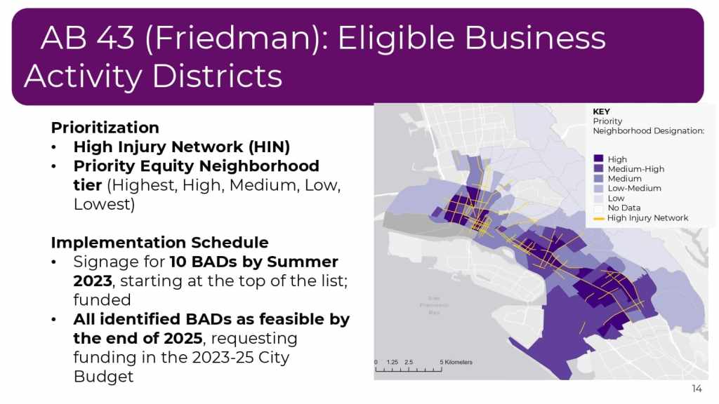 Reduced Speed Limits in Business Activity Districts – Oakland
